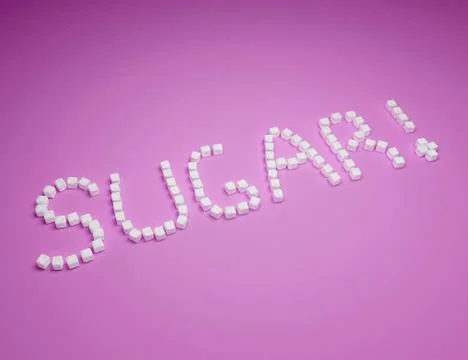 Word SUGAR of sugar cubes 스톡 일러스트
