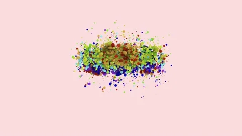 The word SUMMER appears from rainbow colored balls Stock Footage 194942424