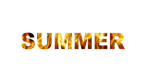The word Summer burns with fire on a black background and on a white background. Stock Footage 250848613