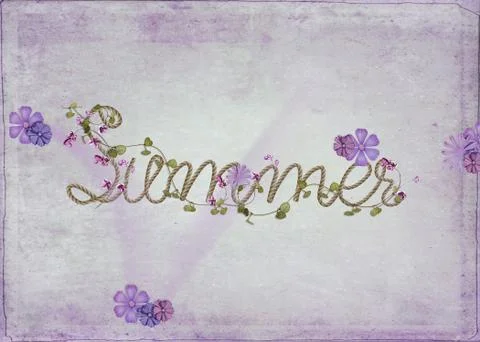 Word summer in rope design Illustrazione stock