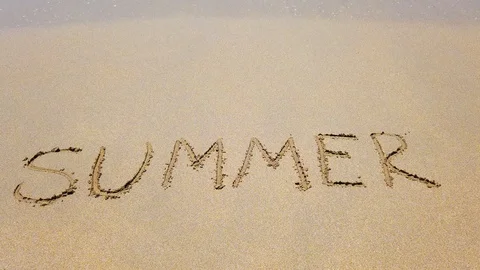 Word summer on the sand Stock Footage 107441458
