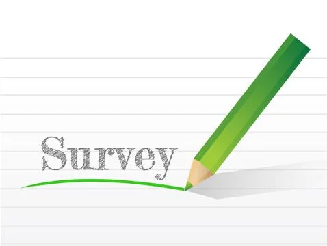 Word survey written on a notepad paper. illustration design Ilustração Stock
