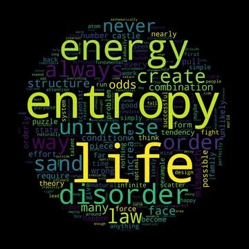 Word tag cloud on black background. Concept of life. Stock Illustration
