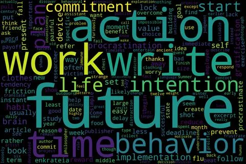 Word tag cloud on black background. Concept of future. Illustrazione stock