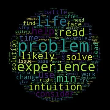 Word tag cloud on black background. Concept of problem. Stock Illustration