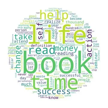 Word tag cloud on white background. Concept of book. Stock Illustration