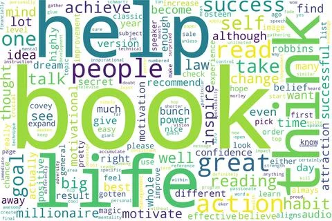 Word tag cloud on white background. Concept of book. Stock Illustration