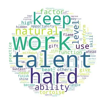 Word tag cloud on white background. Concept of work. Stock Illustration