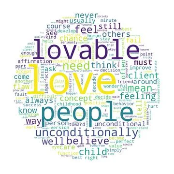 Word tag cloud on white background. Concept of love. Stock Illustration