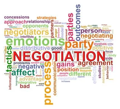 Word tags of negotiation Illustrazione stock