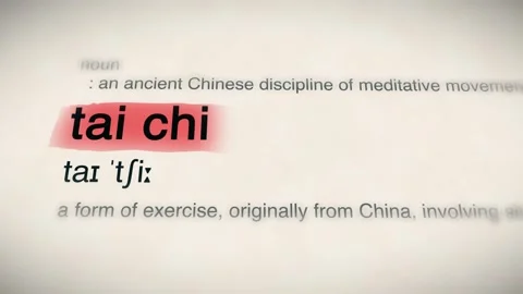 The Word tai chi in a Dictionary Animation Stock Footage 302033797