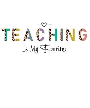 The word TEACHING is in bold black letters above a small heart symbol and the Stock Illustration