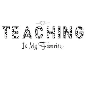 The word TEACHING is filled with a leopard print pattern above the words Is M Stock Illustration