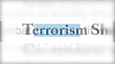 Word terrorism alternating with different fonts in the media. Stock Footage 169080572