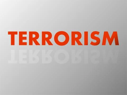 The word TERRORISM in mirror reflection. Vector Illustrazione stock
