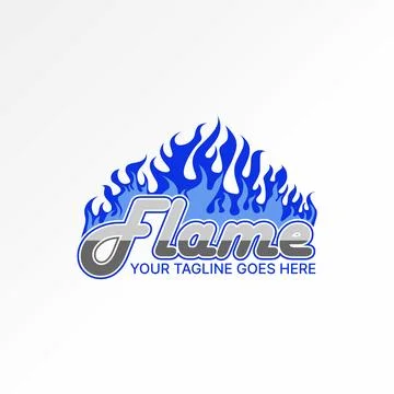 Word text Flame font flame fire hot gas monogram typography branding Stock Illustration