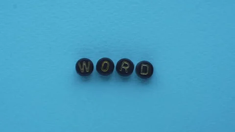 Word text typography design gif cubes letters blue Stock Footage 158324940