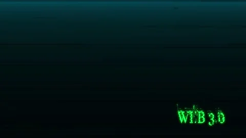 Word text web 3.0 with glitches black background green title scifi futuristi Stock Footage 233355028