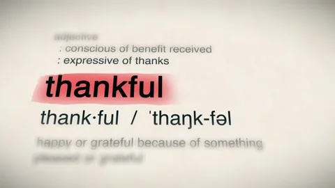 The Word thankful in a Dictionary Animation Stock Footage 302031820