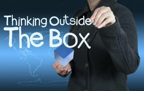 Word thinking outside the box as concept Illustration