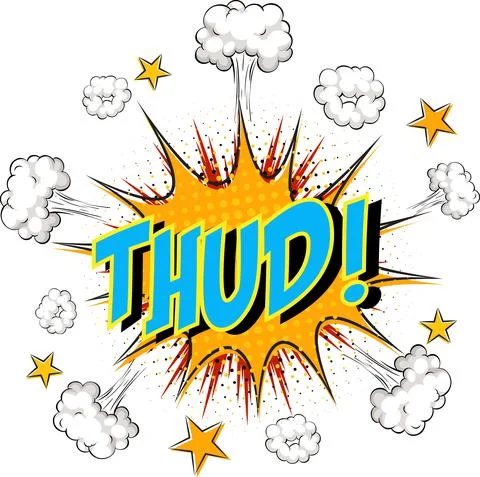 Word Thud on comic cloud explosion background Stock Illustration