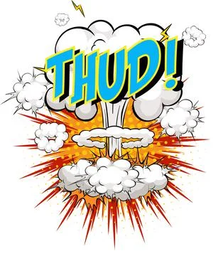 Word Thud on comic cloud explosion background Stock Illustration