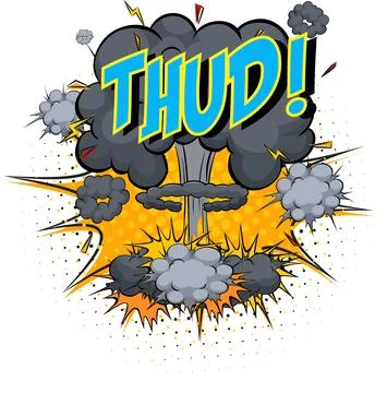 Word Thud on comic cloud explosion background Stock Illustration