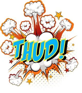 Word Thud on comic cloud explosion background Stock Illustration