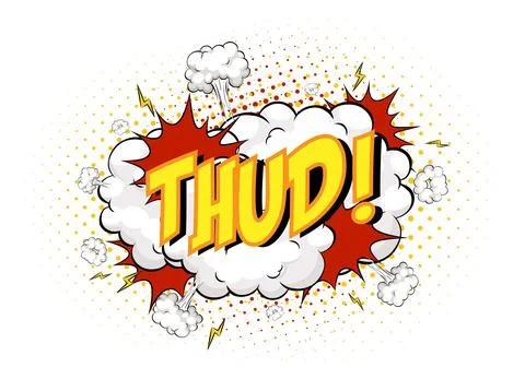 Word Thud on comic cloud explosion background Stock Illustration