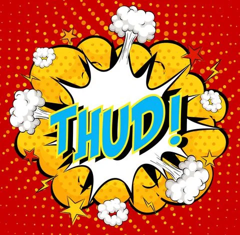 Word Thud on comic cloud explosion background Stock Illustration