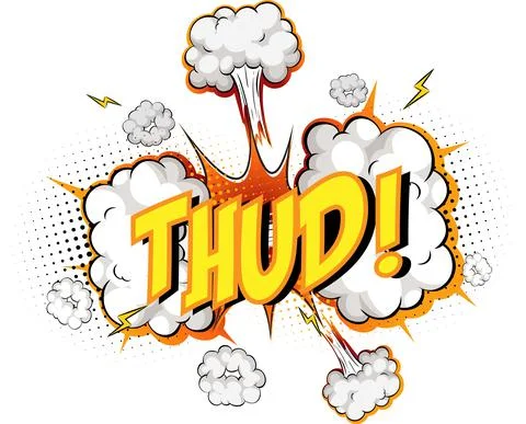 Word Thud on comic cloud explosion background Stock Illustration