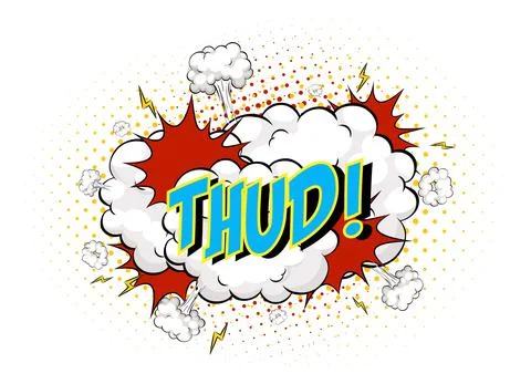Word Thud on comic cloud explosion background Stock Illustration