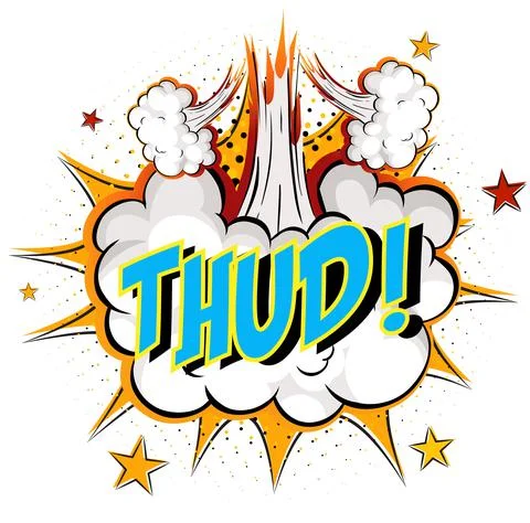 Word Thud on comic cloud explosion background Stock Illustration