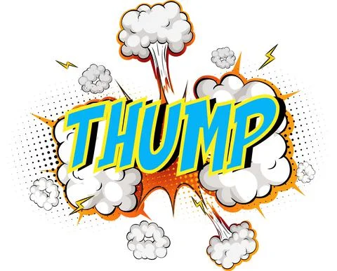 Word Thump on comic cloud explosion background Stock Illustration