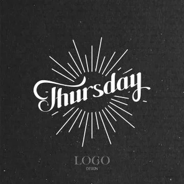 Word Thursday and light rays Stock Illustration