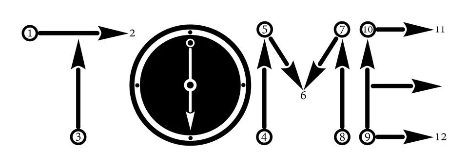 Word Time Made with Clock Hands Stock Illustration