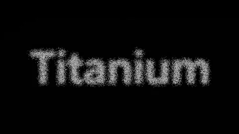 The Word Titanium in animation White Pixelated Text on a Black Background e.. Stock Footage 321790090