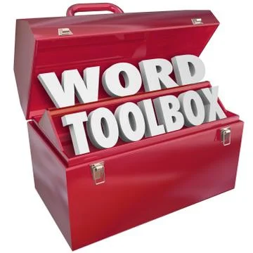Word toolbox teaching tools resources spelling reading lesson aids Stock Illustration