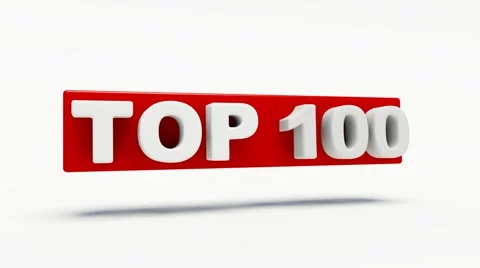 Word top 100 in red rotating in 3d Stock Footage 48660217