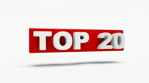 Word top 20 in red rotating in 3d Vídeo Stock 48660359