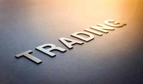 Word trading written with white solid letters Foto stock