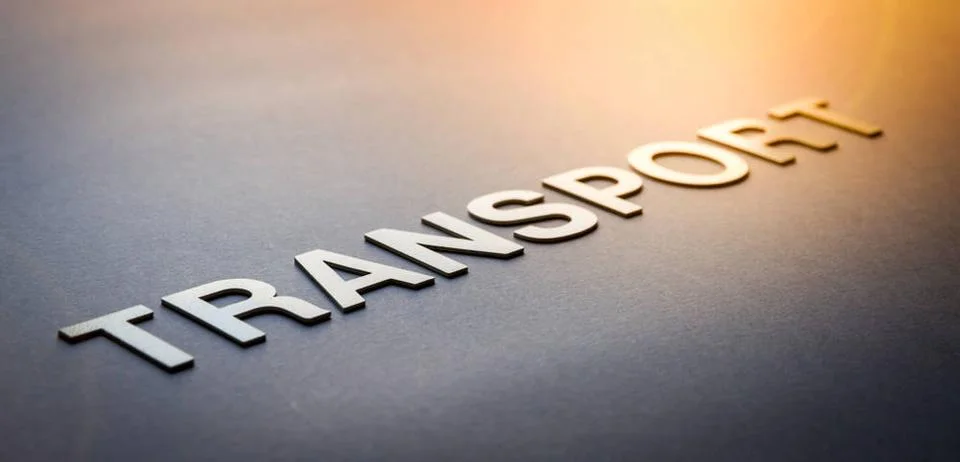  Word transport written with white solid letters Word transport written wi... Foto stock