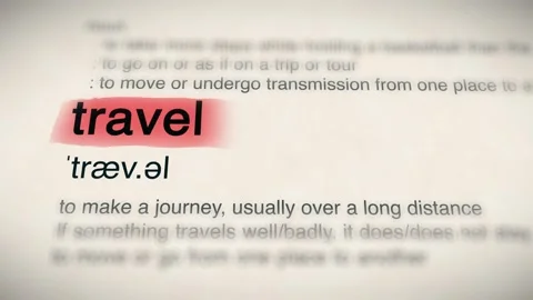 The Word travel in a Dictionary Animation Stock Footage 302033885