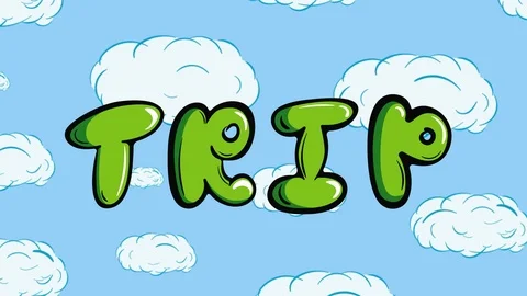Word trip on cloud back Video stock 114178475