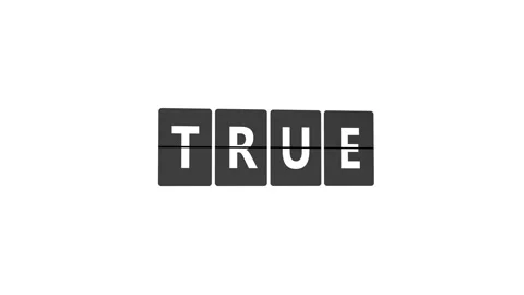 Word TRUE on Flip Board Stock Footage 301506065