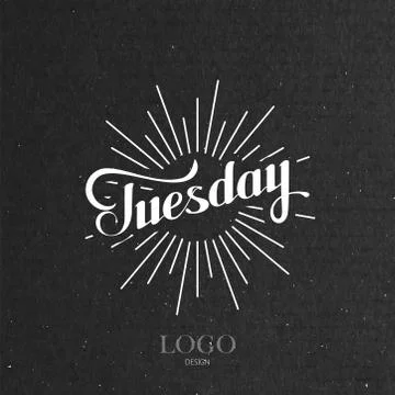 Word Tuesday and light rays Stock Illustration