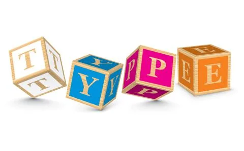 Word type written with alphabet blocks Stock Illustration