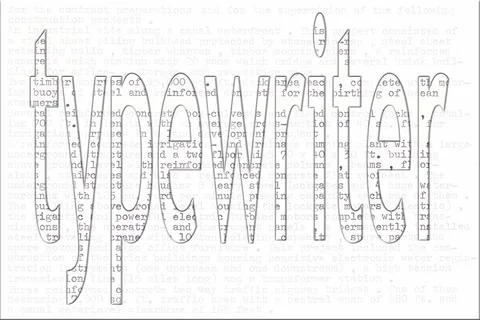 Word typewriter on typewritten text Stock Photos