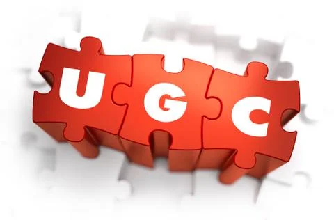 Word - UGC on Red Puzzle Stock Illustration