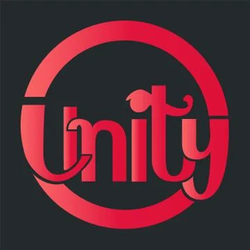 The word Unity creative vector illustration design for logos and branding イラスト素材